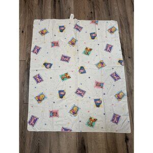 Vintage Disney Winnie The Pooh & Friends Baby Blanket 100% Cotton 23x28 Inches